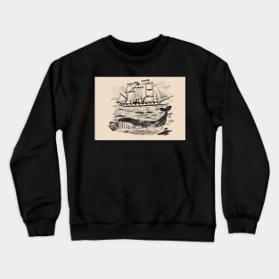 Whale & Ship Sketch - Over The Garden Wall Crewneck Sweatshirt